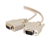 C2G Extension Cable - Rallonge de câble série - DB-9 (M) pour DB-9 (F) - 2 m - moulé, vis moletées - beige 81370