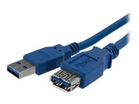 StarTech.com Câble d'extension bleu SuperSpeed USB 3.0 A vers A 1 m - M/F - Rallonge de câble USB - USB type A (M) pour USB type A (F) - USB 3.0 - 1 m - noir - pour P/N: 2SD4FCRU3, CFASTRWU3, HB30A4AIB, HB30C4AIB, HB31C4AB, MSDREADU3CA, USB3SAA3MBK USB3SEXT1M