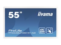 iiyama ProLite TF5538UHSC-W2AG - Classe de diagonale 55" écran LCD rétro-éclairé par LED - signalétique numérique interactive - avec écran tactile (multi-touches) - 4K UHD (2160p) 3840 x 2160 - blanc mat TF5538UHSC-W2AG