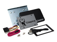 Kingston UV500 Desktop/Notebook upgrade kit - Disque SSD - chiffré - 480 Go - interne - 2.5" (dans un support de 3,5") - SATA 6Gb/s - AES 256 bits - Self-Encrypting Drive (SED), TCG Opal Encryption 2.0 SUV500B/480G