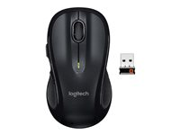 Logitech M510 - Souris - pour droitiers - laser - 5 boutons - sans fil - 2.4 GHz - récepteur sans fil USB - noir 910-001826