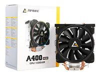 Antec A400 RGB - Refroidisseur de processeur - (pour : LGA775, LGA1156, AM2, AM2+, LGA1366, AM3, LGA1155, AM3+, LGA2011, FM1, FM2, LGA1150, LGA1151, AM4, LGA2066) - cuivre - 120 mm - noir 0-761345-10921-5