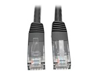 Tripp Lite Cat6 Gigabit Molded Patch Cable RJ45 M/M 550MHz 24AWG Black 100' - Cordon de raccordement - RJ-45 (M) pour RJ-45 (M) - 30.5 m - UTP - CAT 6 - IEEE 802.3ab/IEEE 802.5 - moulé, solide - noir N200-100-BK