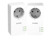 D-Link PowerLine AV2 1000 HD Gigabit Passthrough Kit DHP-P601AV - Kit d'adaptation pour courant porteur - GigE, HomePlug AV (HPAV) 2.0, IEEE 1901 - Branchement mural DHP-P601AV/E