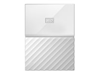 WD My Passport WDBYNN0010BWT - Disque dur - chiffré - 1 To - externe (portable) - USB 3.0 - AES 256 bits - blanc WDBYNN0010BWT-WESN