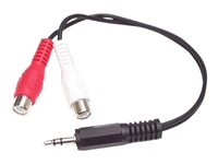 StarTech.com Câble adaptateur audio Mini-Jack 3,5 mm mâle vers 2x RCA femelle - 15 cm - Cordon Mini Jack RCA - Câble audio - RCA x 2 femelle pour mini-phone stereo 3.5 mm mâle - 15.24 cm - noir - pour P/N: PEXSOUND7CH, SV411KUSB MUMFRCA