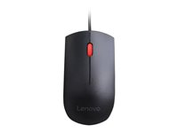 Lenovo Essential - Souris - droitiers et gauchers - optique - 3 boutons - filaire - USB - noir 4Y50R20863