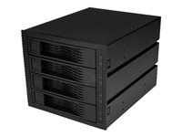 StarTech.com Backplane à 4 baies pour disques durs SATA/SAS de 3,5" pour 3 baies de 5,25" - Sans tiroir - Rack de stockage mobile HSB43SATSASB