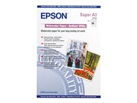 Epson - Blanc rayonnant - A3 plus (329 x 423 mm) - 188 g/m² - 20 feuille(s) papier aquarelle - pour SureColor P5000, P800, SC-P10000, P20000, P5000, P700, P7500, P900, P9500 C13S041352