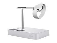 Belkin Valet Charge Dock - Socle de charge (Lightning) - argent - pour Apple iPhone 5, 5c, 5s, 6, 6 Plus, 6s, 6s Plus, SE; Watch F8J183VFSLV-APL