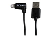 StarTech.com Câble Apple Lightning coudé vers USB de 1 m - Cordon de charge / sync pour iPhone / iPod / iPad - M/M - Noir (USBLT1MBR) - Câble Lightning - Lightning mâle pour USB mâle - 1 m - double blindage - noir - connecteur incliné - pour Apple iPad/iPhone/iPod (Lightning) USBLT1MBR