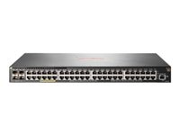 HPE Aruba 2930F 48G PoE+ 4SFP+ - Commutateur - C3 - Géré - 48 x 10/100/1000 (PoE+) + 4 x 1 gigabit/10 gigabit SFP+ (liaison montante) - Montable sur rack - PoE+ (370 W) JL256A#ABB