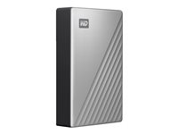 WD My Passport Ultra WDBFTM0040BSL - Disque dur - chiffré - 4 To - externe (portable) - USB 3.0 (USB-C connecteur) - AES 256 bits - argent WDBFTM0040BSL-WESN