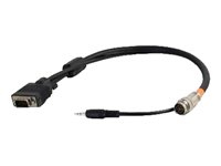 C2G RapidRun VGA (HD15) + 3.5mm Flying Lead - Câble vidéo/audio - VGA / audio - HD-15 (VGA), mini jack stéréo mâle pour connecteur MUVI mâle - 50 cm - noir 87114