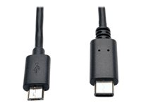 Tripp Lite 6ft USB 2.0 Hi-Speed Cable Micro-B Male to USB Type-C USB-C Male 6' - Câble USB - USB-C (M) pour Micro-USB de type B (M) - USB 2.0 - 1.83 m - moulé - noir U040-006-MICRO