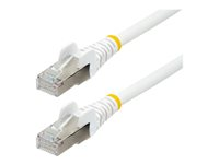 StarTech.com 7m CAT6a Ethernet Cable - White - Low Smoke Zero Halogen (LSZH) - 10GbE 500MHz 100W PoE++ Snagless RJ-45 w/Strain Reliefs S/FTP Network Patch Cord - Cordon de raccordement - RJ-45 (M) pour RJ-45 (M) - 7 m - S/FTP - CAT 6a - IEEE 802.3bt - sans halogène, moulé, sans crochet, bloqué - blanc NLWH-7M-CAT6A-PATCH