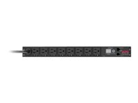 PDU en rack commuté APC AP7900B - Unité de distribution secteur (rack-montable) - CA 100-120 V - entrée : NEMA 5-15P - connecteurs de sortie : 8 (NEMA 5-15) - 1U - 3.65 m cordon - pour P/N: SMX1000C, SMX1500RM2UC, SMX1500RM2UCNC, SMX750C, SMX750CNC, SRTL3KRM1UC AP7900B