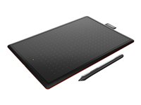 Wacom One by Wacom - Numériseur - droitiers et gauchers - 21.6 x 13.5 cm - électromagnétique - filaire - USB - noir, rouge CTL-672-S