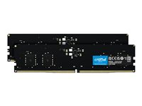 Crucial - DDR5 - kit - 16 Go: 2 x 8 Go - DIMM 288 broches - 5200 MHz / PC5-41600 - CL42 - 1.1 V - mémoire sans tampon - on-die ECC - noir CT2K8G52C42U5