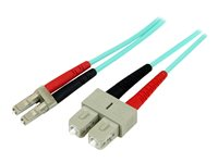 StarTech.com 2m Fiber Optic Cable - 10 Gb Aqua - Multimode Duplex 50/125 - LSZH - LC/SC - OM3 - LC to SC Fiber Patch Cable (A50FBLCSC2) - Cordon de raccordement - LC multi-mode (M) pour SC multi-mode (M) - 2 m - fibre optique - duplex - 50 / 125 microns - turquoise A50FBLCSC2