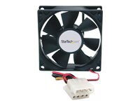 StarTech.com Ventilateur PC à Double Roulement à Billes - Alimentation LP4 - 80 mm - 1x LP4 Femelle - 1x LP4 Mâle - Kit de ventilation pour ordinateur - 80 mm FANBOX