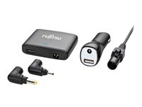 Fujitsu Car/Air DC Mini Adapter 80 - Adaptateur allume-cigare (voiture et avion) - 12 - 15 V - 67 Watt - connecteurs de sortie : 3 - noir - pour LIFEBOOK E5410, E5510, E744, E754, S935, T734, U574, U7310, U7410, U745, U7510, U9310 S26391-F2613-L616