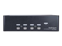 StarTech.com Switch KVM double affichage DisplayPort 4K 60 Hz à 4 ports avec hub USB 2.0 intégré - Commutateur écran-clavier-souris/audio/USB - 4 x KVM / audio / USB - 1 utilisateur local - de bureau, Montable sur rack SV431DPDDUA2