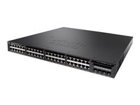 Cisco Catalyst 3650-48PQ-E - Commutateur - C3 - Géré - 48 x 10/100/1000 (PoE+) + 4 x 10 Gigabit SFP+ - de bureau, Montable sur rack - PoE+ (390 W) WS-C3650-48PQ-E