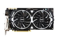 MSI GTX 1080 ARMOR 8G OC - Carte graphique - GF GTX 1080 - 8 Go GDDR5X - PCIe 3.0 x16 - DVI, HDMI, 3 x DisplayPort - noir, blanc GEFORCE GTX 1080 ARMOR 8G OC