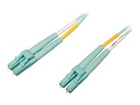 Tripp Lite 10M 10Gb/100Gb Duplex Multimode 50/125 OM4 LSZH Fiber Patch Cable LC/LC Aqua 10 Meters - Cordon de raccordement - LC multi-mode (M) pour LC multi-mode (M) - 10 m - fibre optique - duplex - 50 / 125 microns - OM4 - turquoise N820-10M-OM4