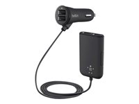 Belkin Road Rockstar - Adaptateur d'alimentation pour voiture - 36 Watt - 7.2 A - 4 connecteurs de sortie (USB) - noir F8M935BT06-BLK