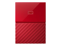 WD My Passport WDBYNN0010BRD - Disque dur - chiffré - 1 To - externe (portable) - USB 3.0 - AES 256 bits - rouge WDBYNN0010BRD-WESN