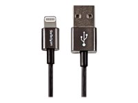 StarTech.com Câble Apple Lightning vers USB de 1 m avec connecteurs en métal de qualité exceptionnelle pour iPhone iPod iPad - M/M - Noir - Câble Lightning - Lightning mâle pour USB mâle - 1 m - noir - pour P/N: HB30C4AFS USBLTM1MBK