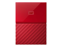 WD My Passport WDBYFT0030BRD - Disque dur - chiffré - 3 To - externe (portable) - USB 3.0 - AES 256 bits - rouge WDBYFT0030BRD-WESN